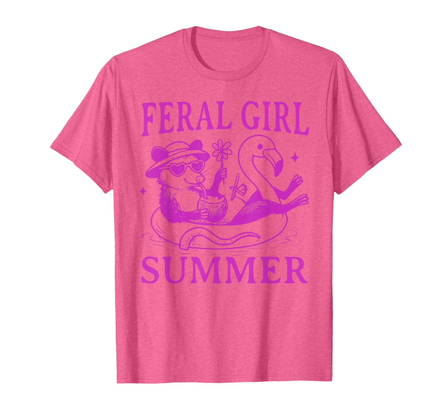 Feral Girl Summer Funny Meme Feral Possum Summer Vacation T-Shirt