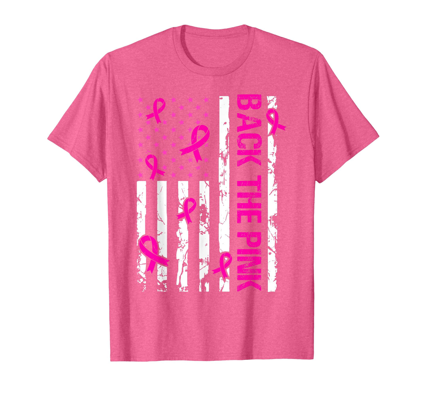 Back The Pink American Flag Breast Cancer Awareness October T-Shirt