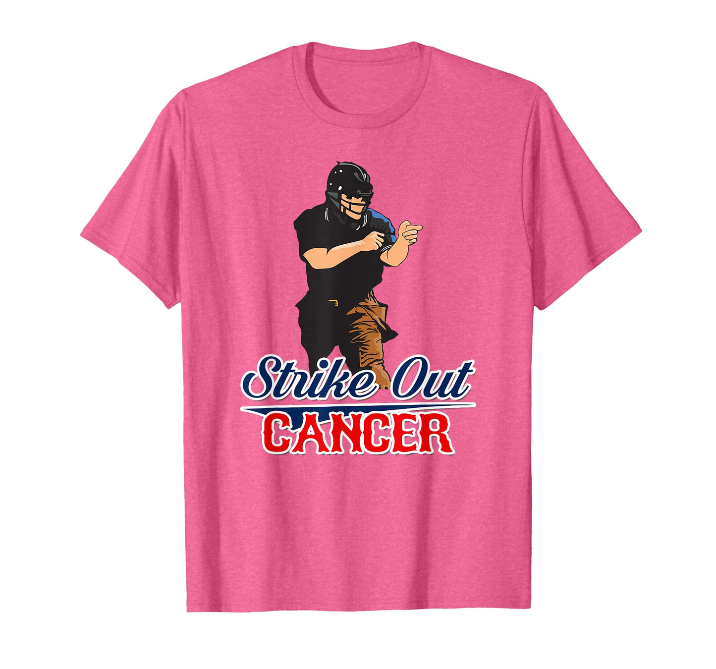 StriKe Out Cancer T-Shirt Trendy Baseball Umpire Support T-Shirt