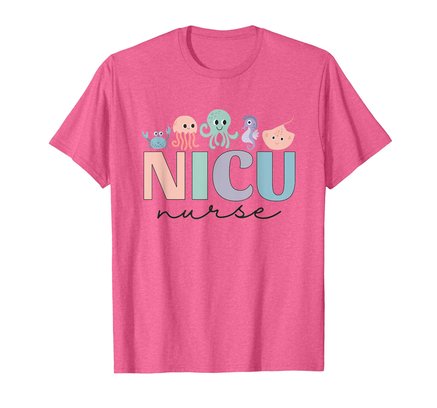 NICU Ocean Sea Animals Neonatal Intensive Care Unit Nurse T-Shirt