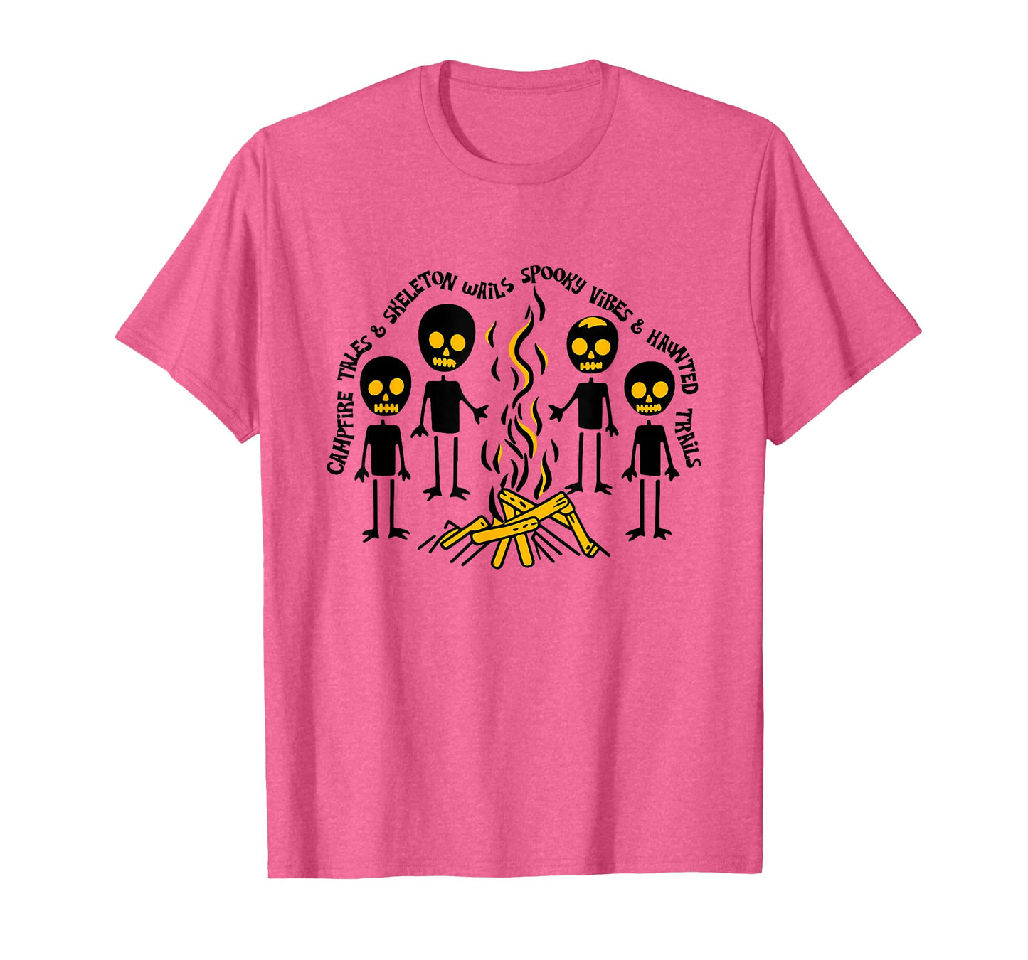Skeleton Campfire Halloween Spooky Camping Crew Skeleton T-Shirt