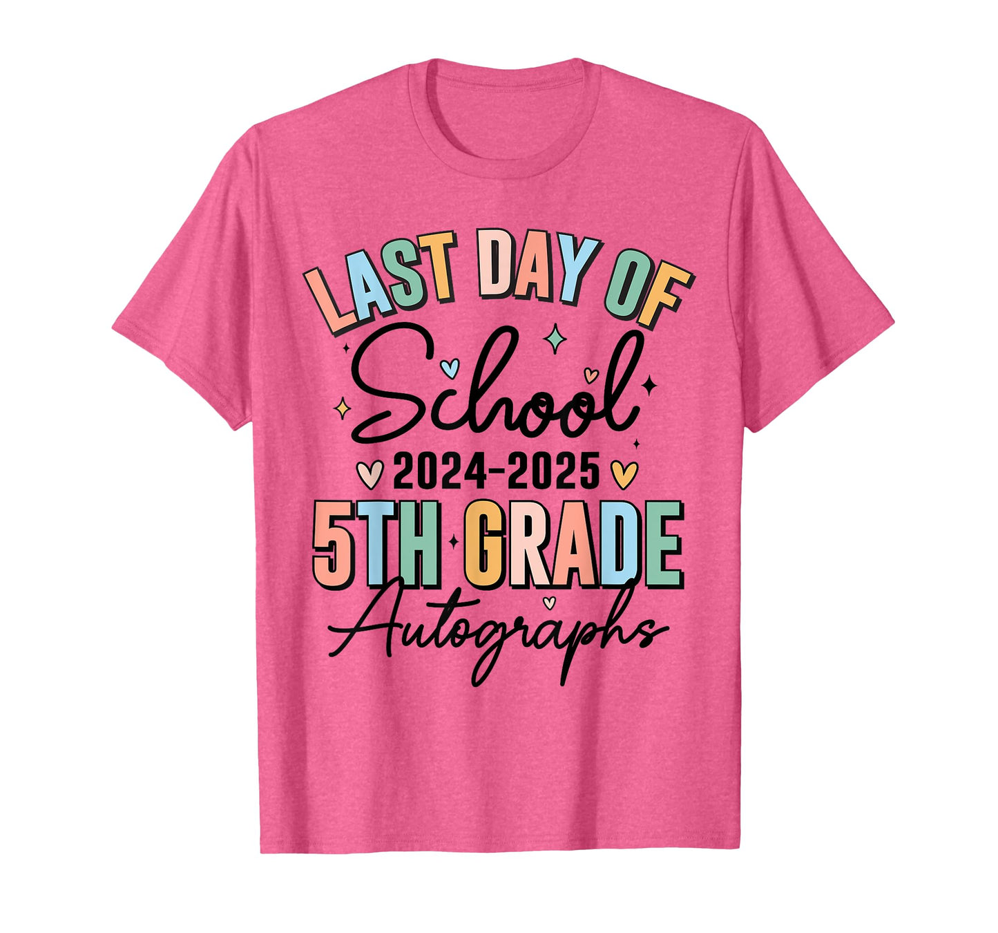Last Day of School Autograph 5th Grade Graduation Boys Girls T-Shirt