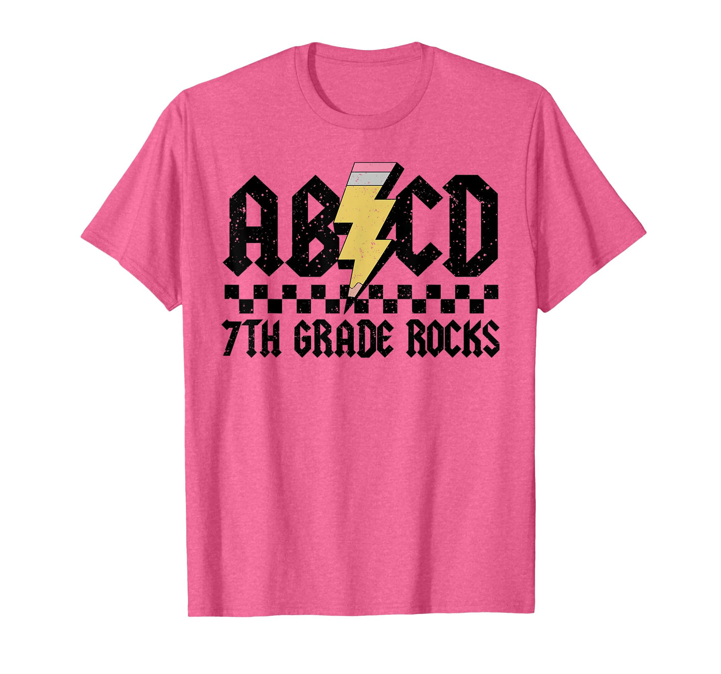 7th Grade Rock and Roll Letters ABCD Alphabet Back To School T-Shirt