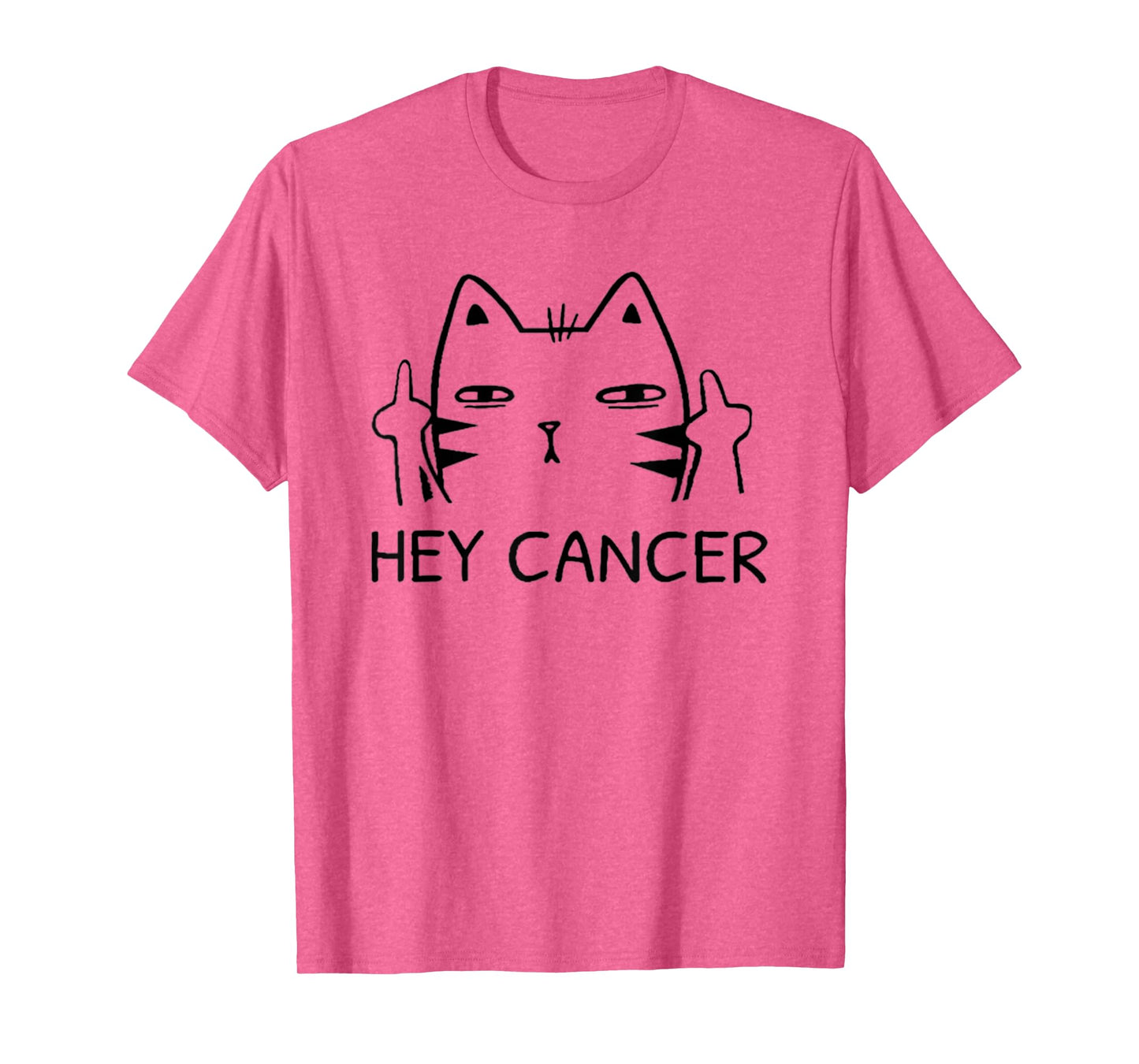 Hey Cancer F Funny Cat Middle Finger T-Shirt