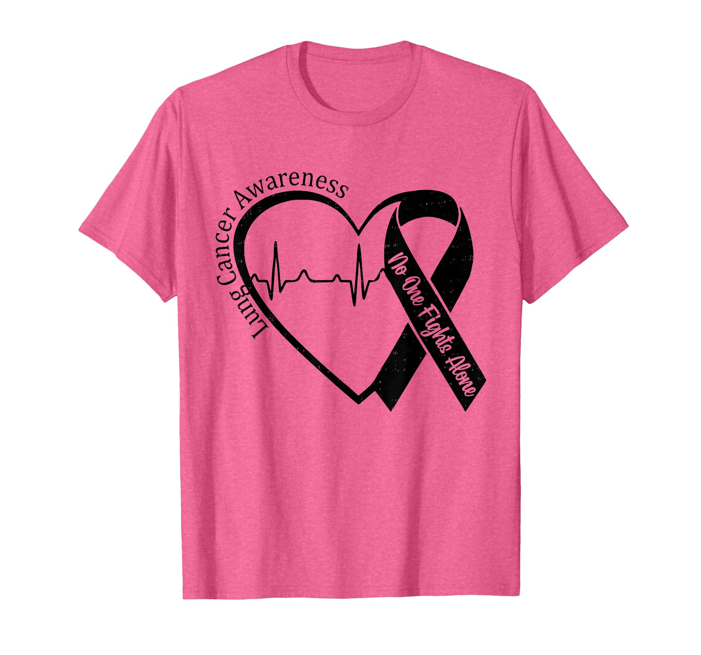 Lung Cancer Awareness Heart White Ribbon Support Men Women T-Shirt