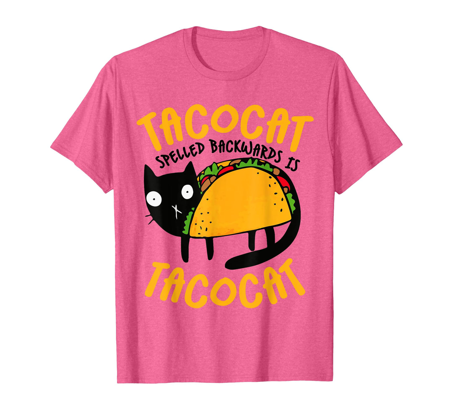 Taco Cat T-Shirt Funny I Love Tacos - Unisex-Adults Blue Small Classic Fit Cotton Blend Short Sleeve Cat T-Shirt