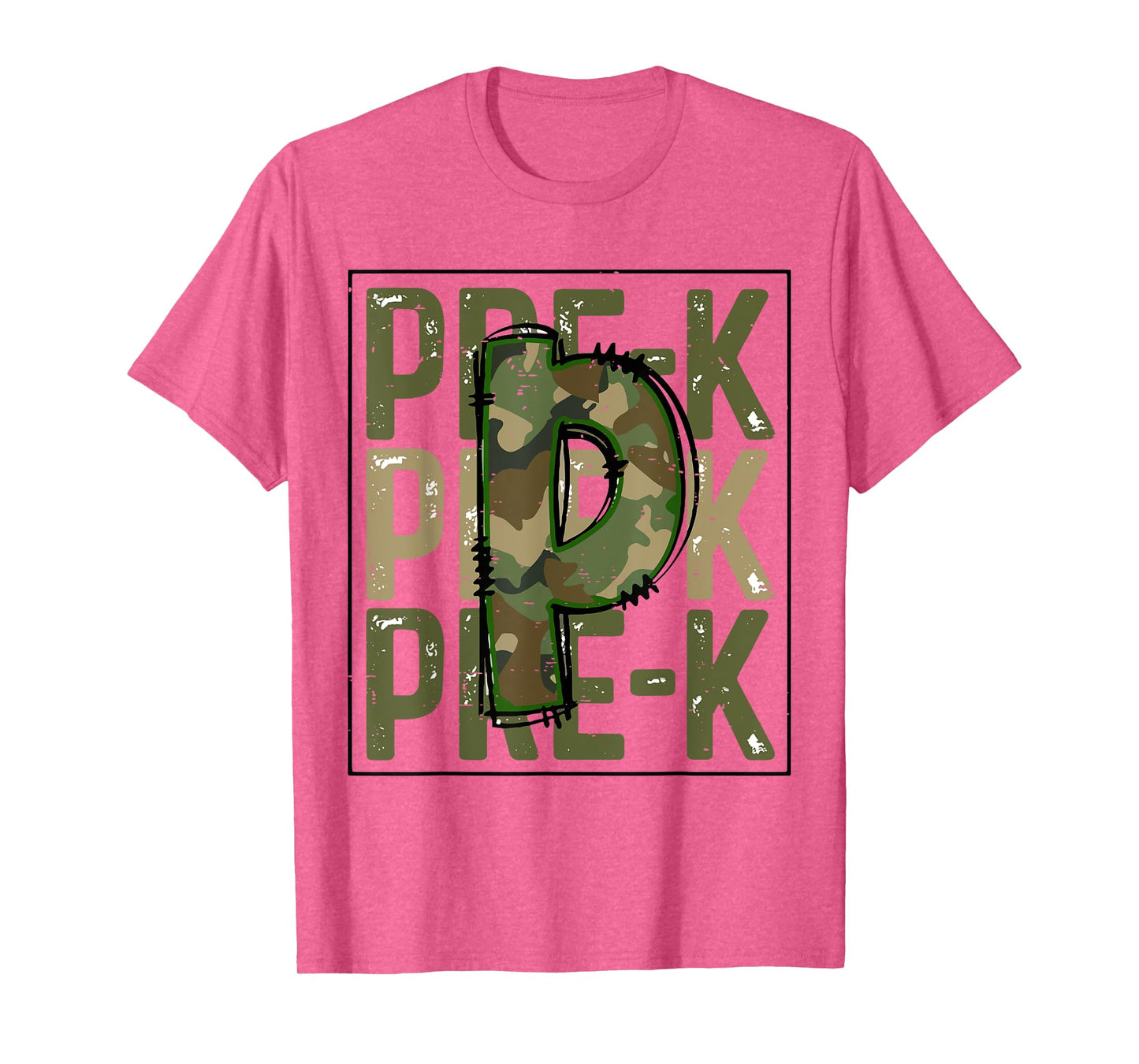 Cute Camo Pre K Back To School Funny Teacher Kid Preschool T-Shirt