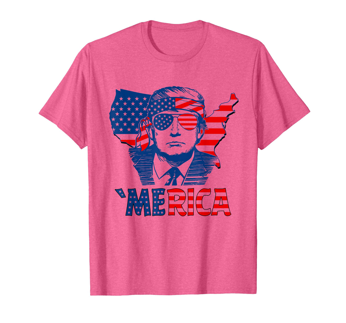 'MERICA TRUMP Happy 4th Of July Trump Patriot American Flag T-Shirt