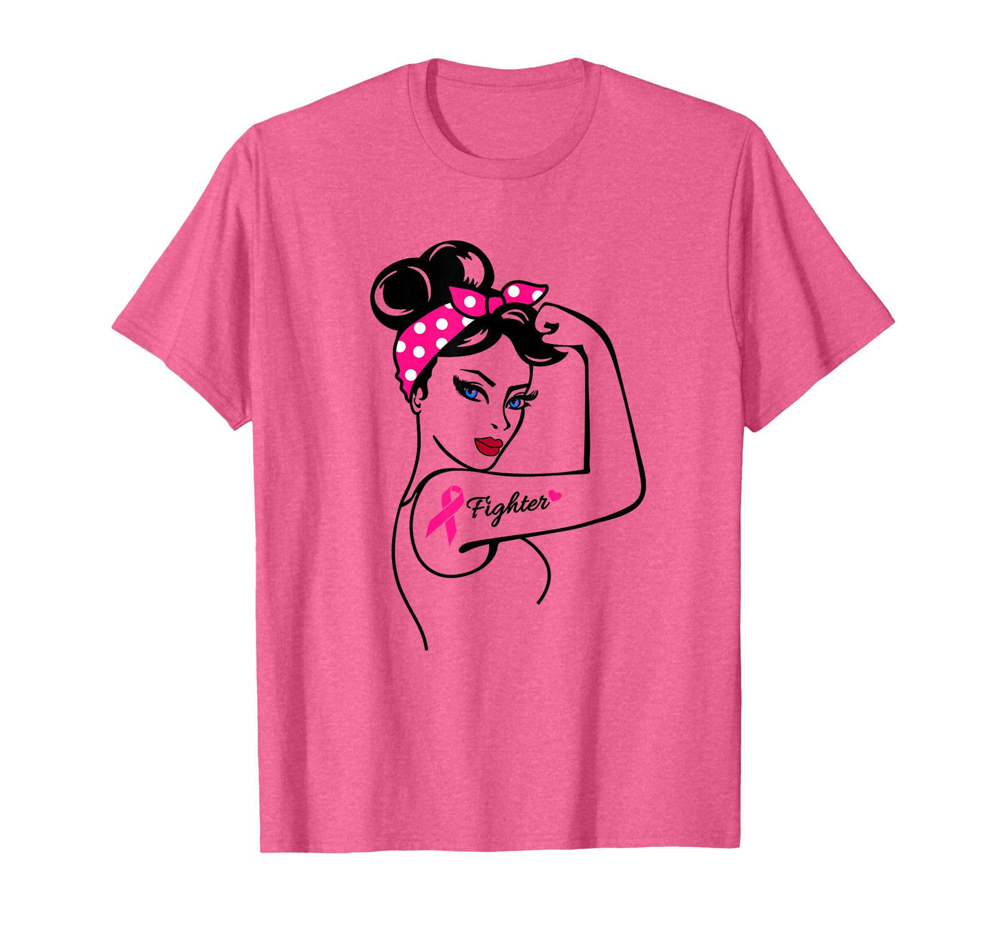 Fighter Rosie The Riveter Breast Cancer Awareness T-Shirt