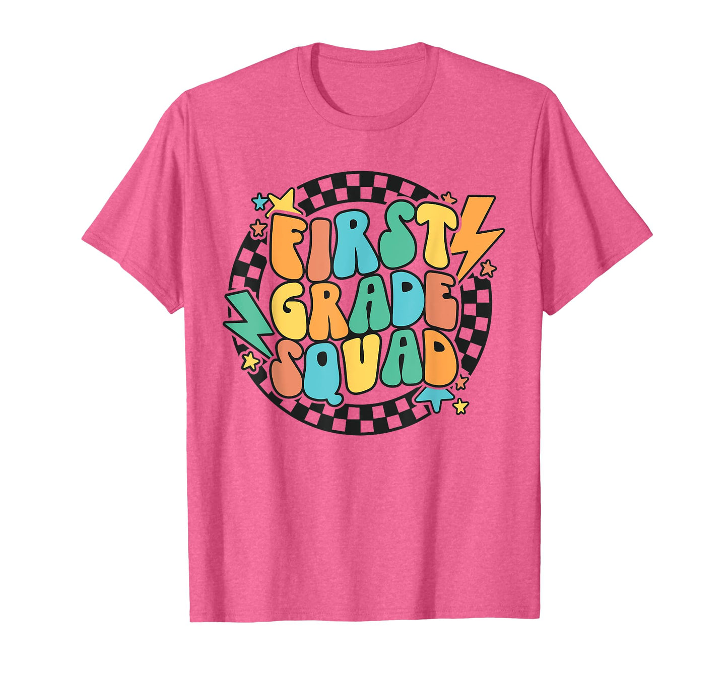 Back To School Groovy Teacher 1st First Grade Crew Squad T-Shirt