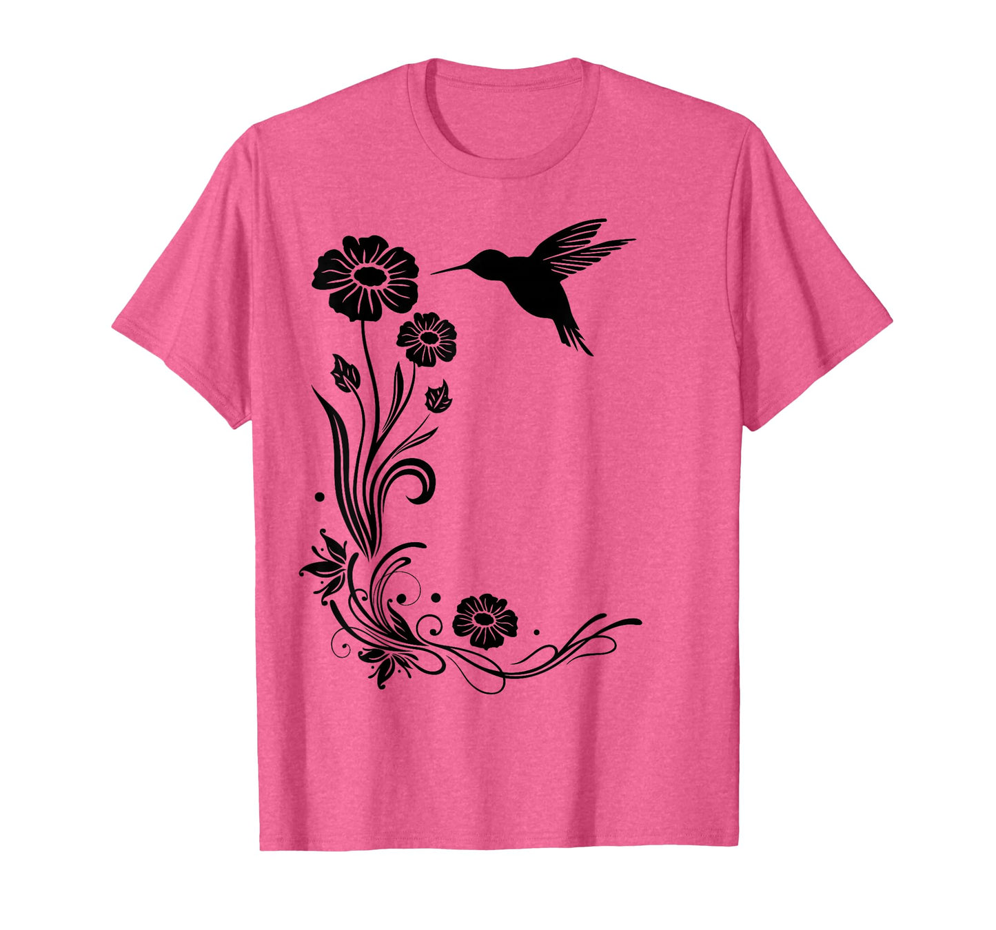Summer Shirt. Hummingbird with flowers Colibri. T-Shirt