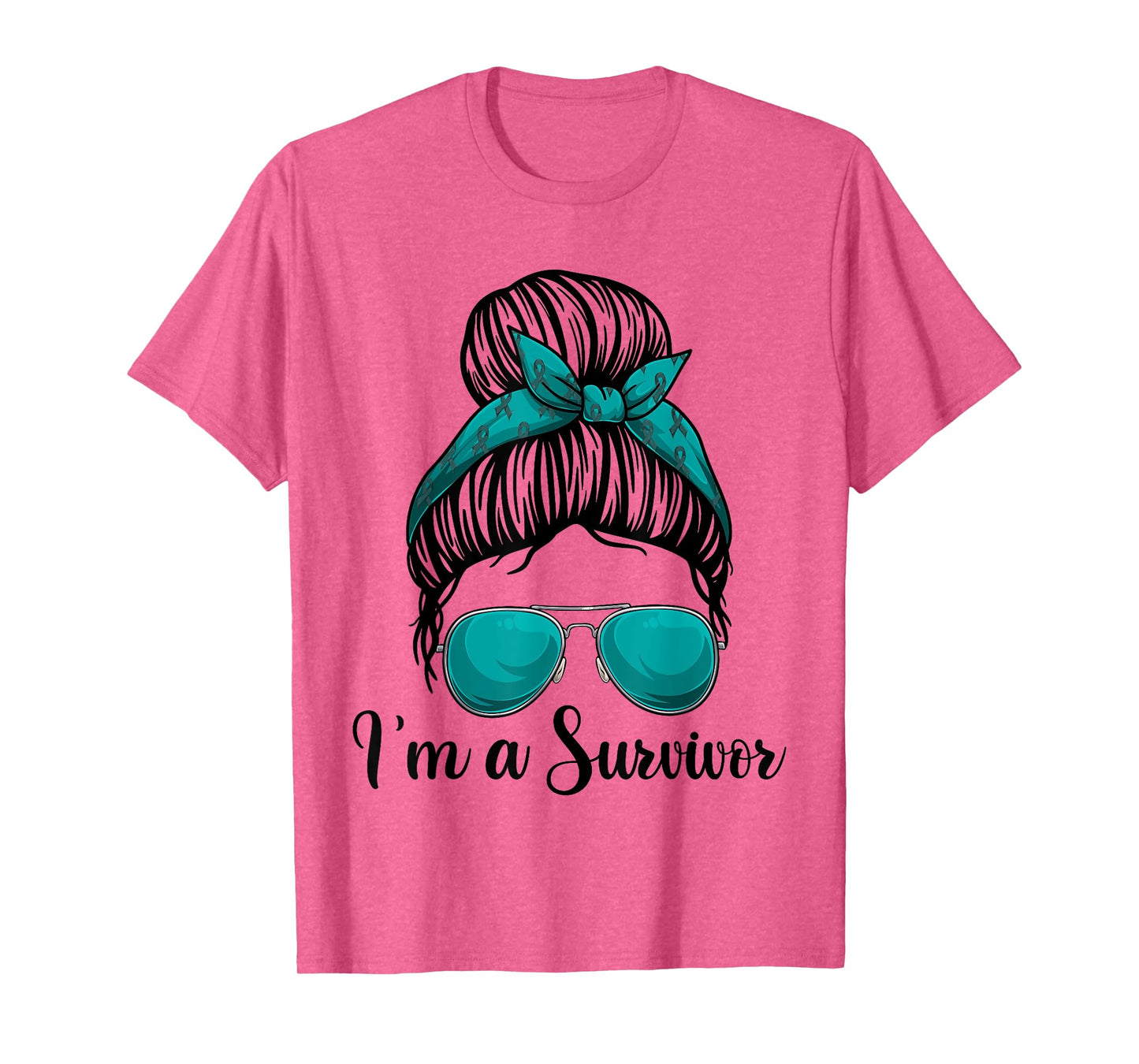 I’m A Survivor Messy Bun Shirt, Ovarian Cancer Awareness T-Shirt