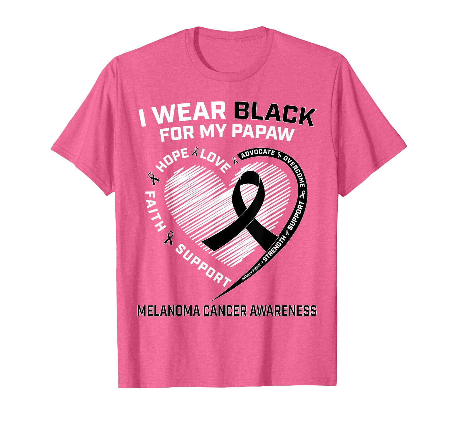 I Wear Black For My Papaw Melanoma Skin Cancer Awareness T-Shirt