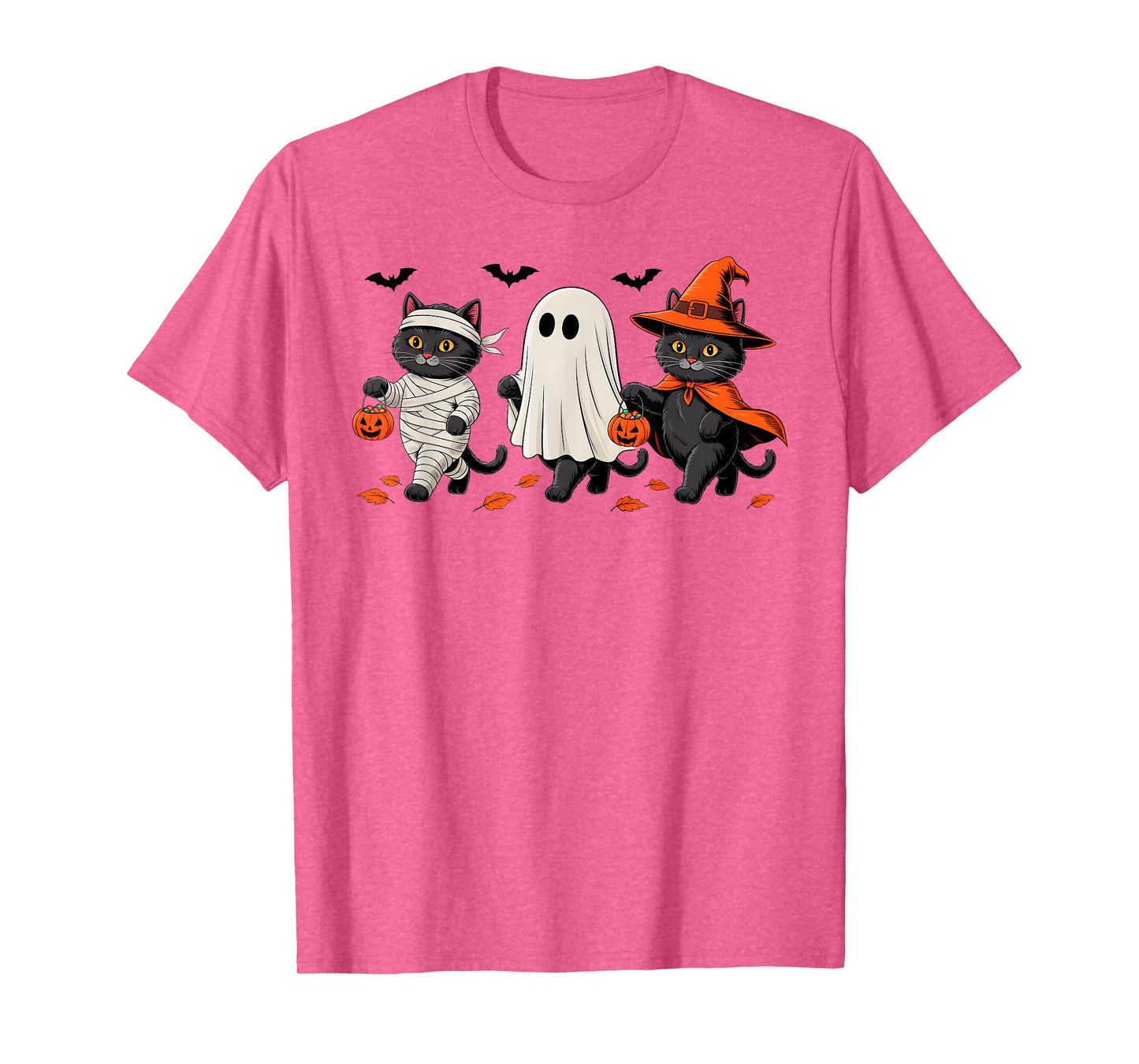 Cute Black Cat Spooky Ghost Witch Mummy Halloween Costume T-Shirt