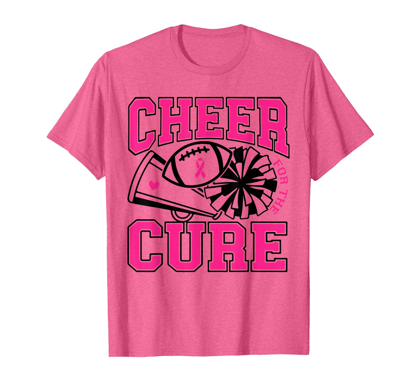 Cheer For The Cure Breast Cancer Awareness Cheerleader T-Shirt