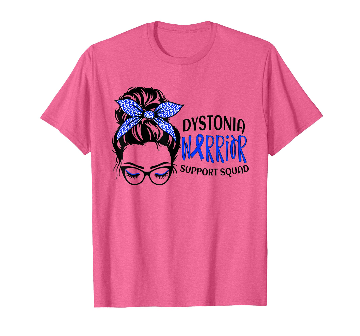 Dystonia Warrior Awareness Support Messy Bun for Women T-Shirt