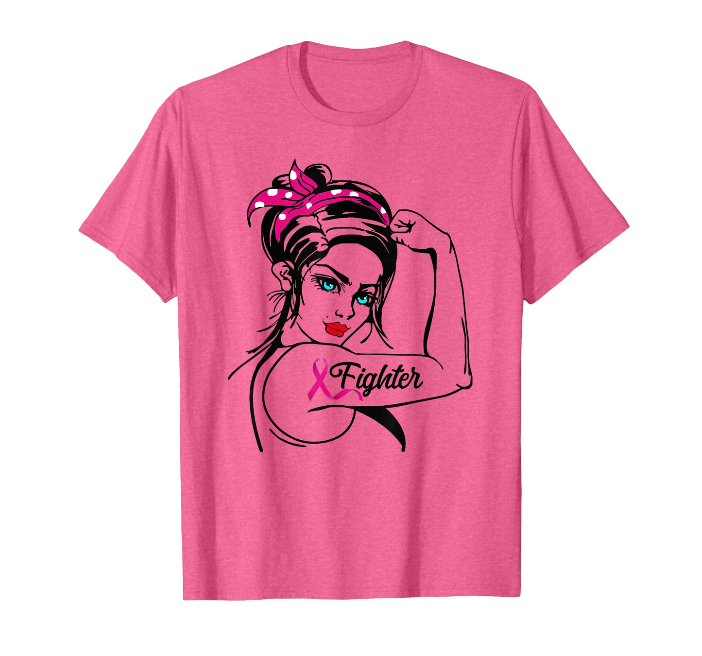 Fighter Rosie The Riveter Breast Cancer Awareness T-Shirt
