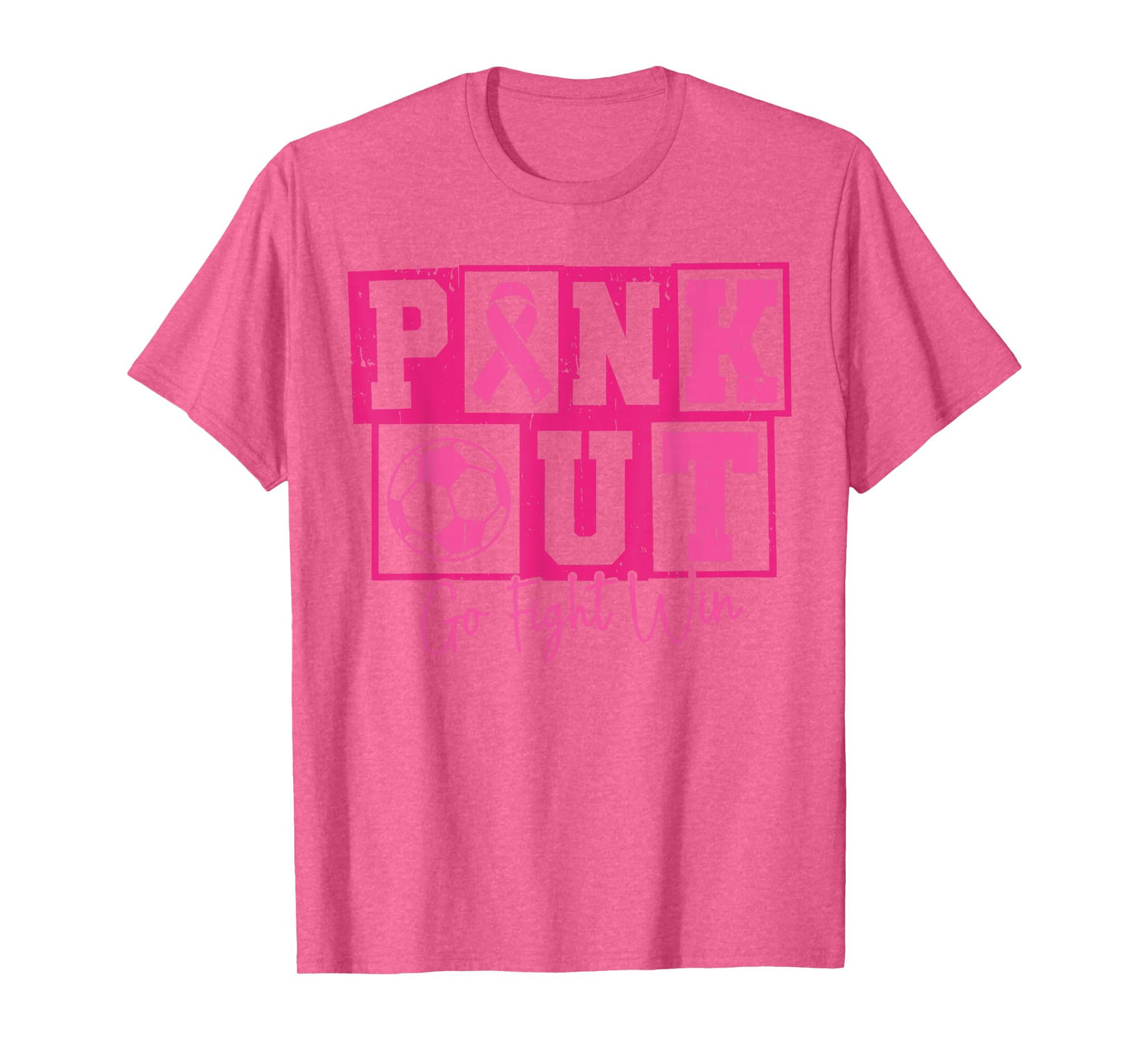 Pink Out Go Fight Win Soccer Breast Cancer Warrior Wear Pink T-Shirt