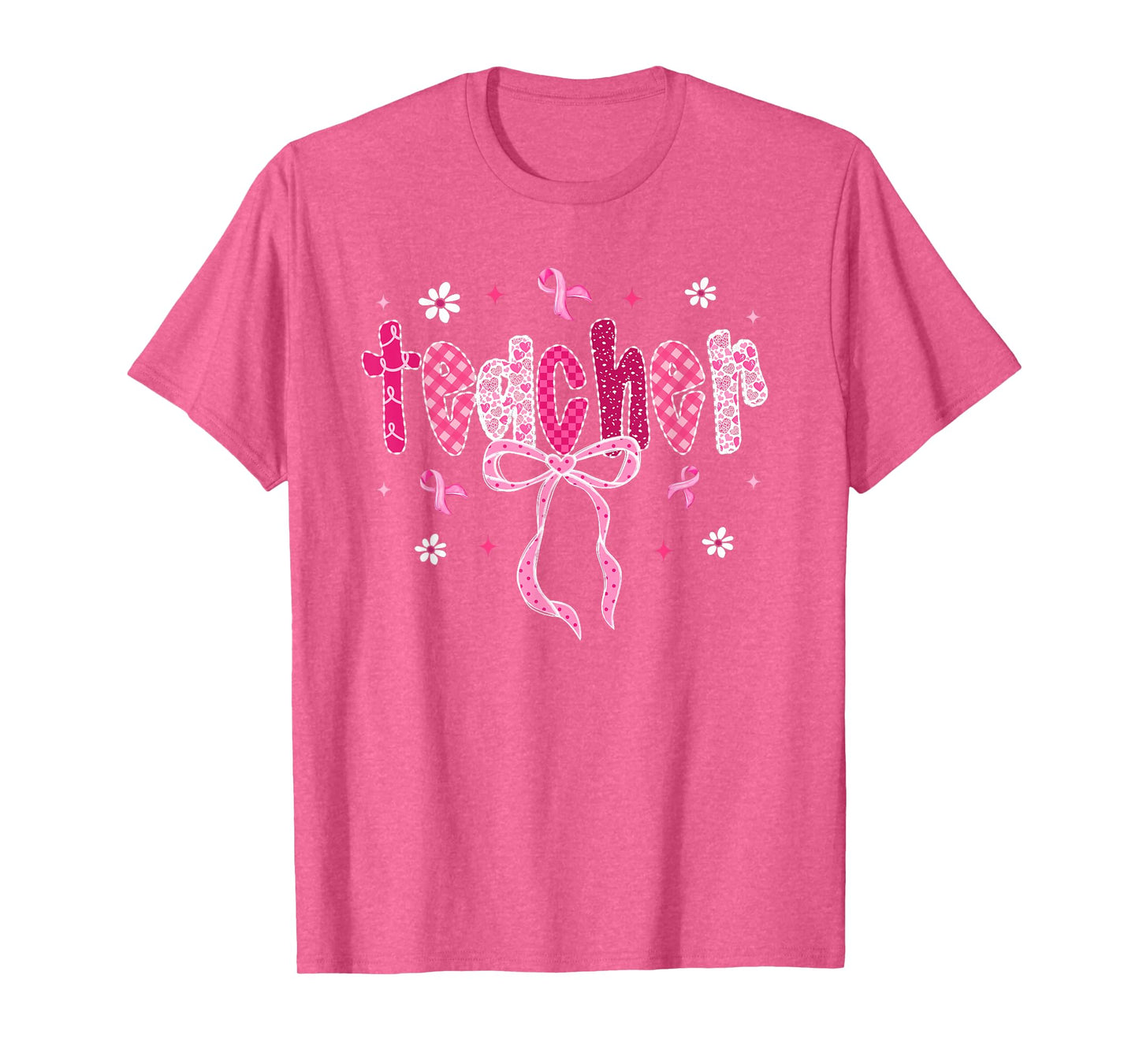 in October We Wear Pink Breast Cancer Awareness Teacher T-Shirt