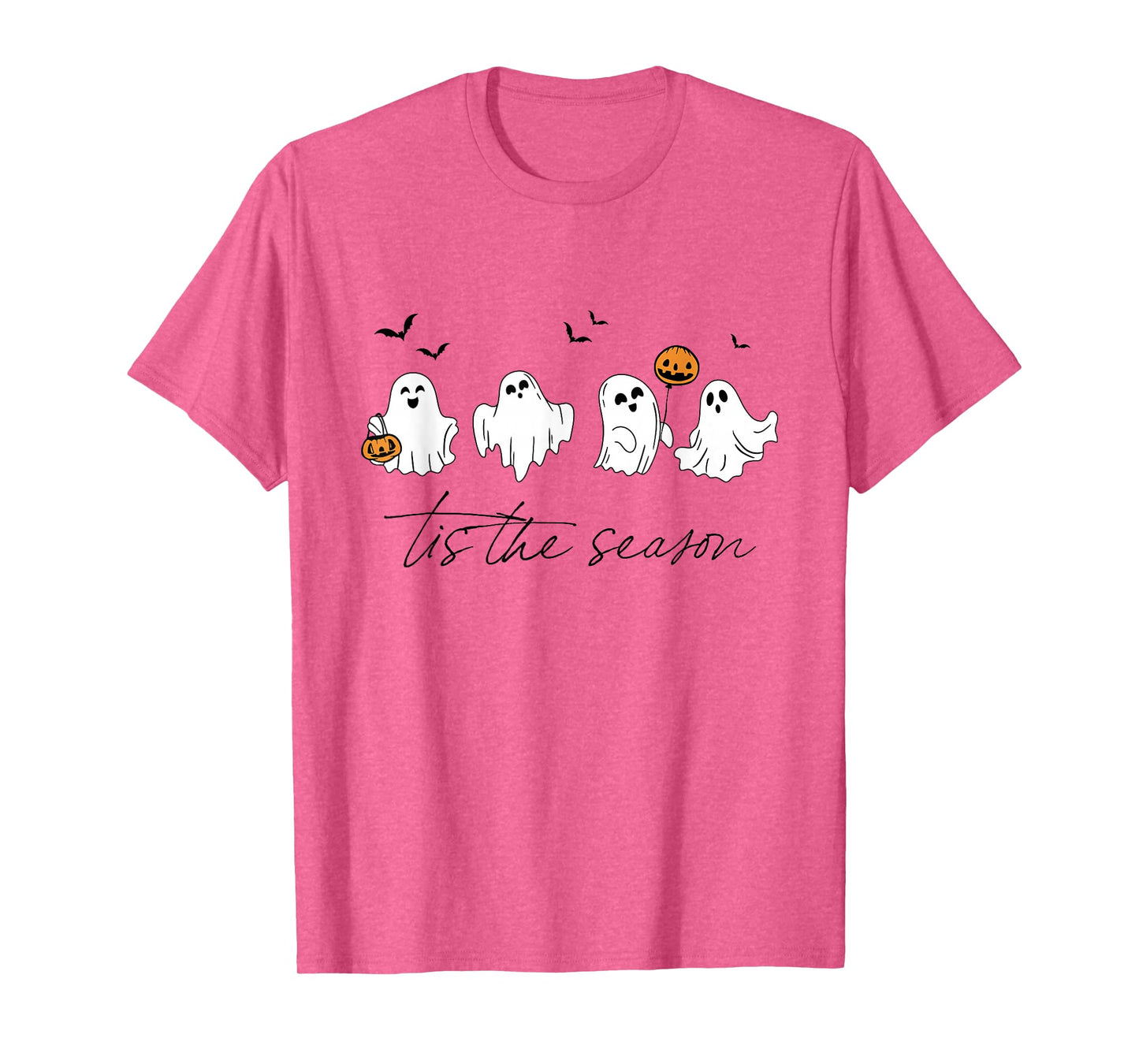Retro Ghosts Tis The Season Halloween Pumpkin Trick Or Treat T-Shirt