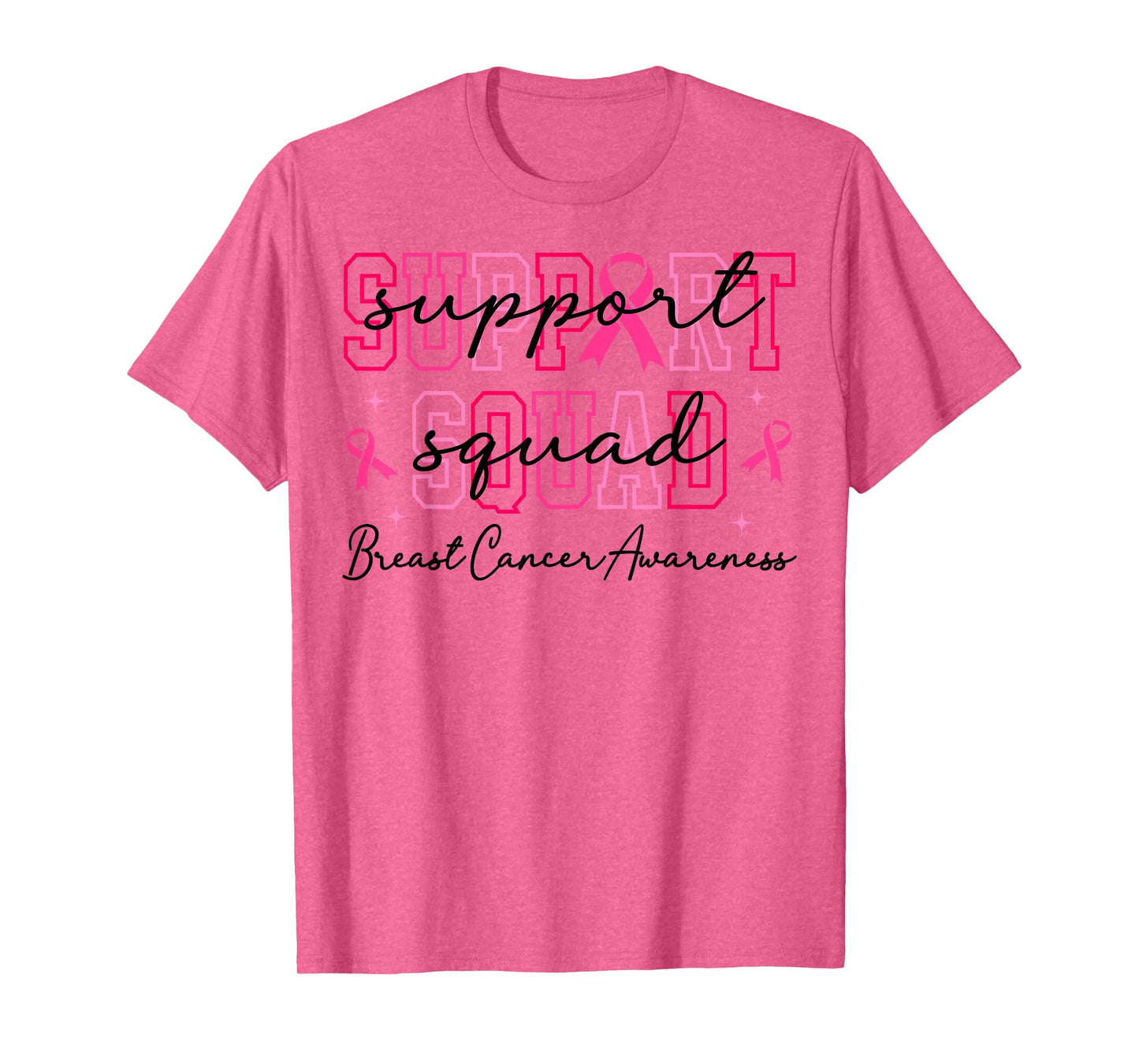 Support Squad Pink Breast Cancer Awareness Ribbon T-Shirt