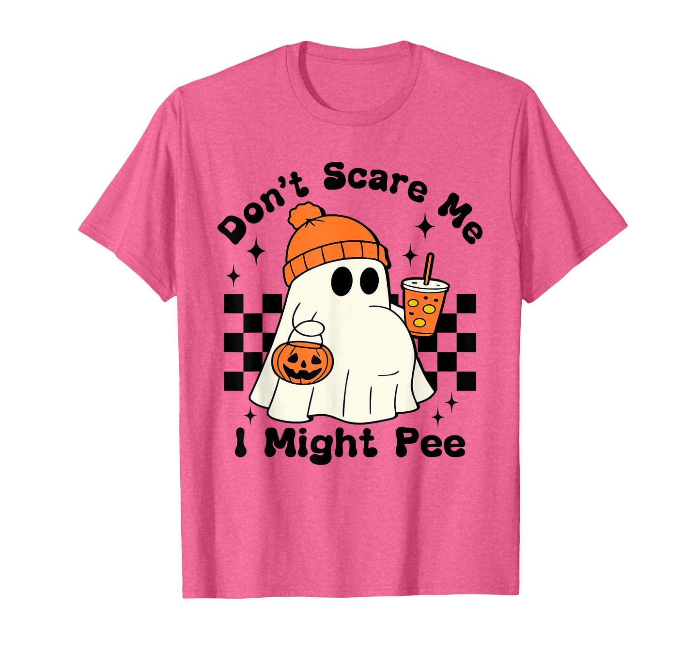 Don't Scare Me I Might Pee Funny Halloween Pregnant Ghost T-Shirt