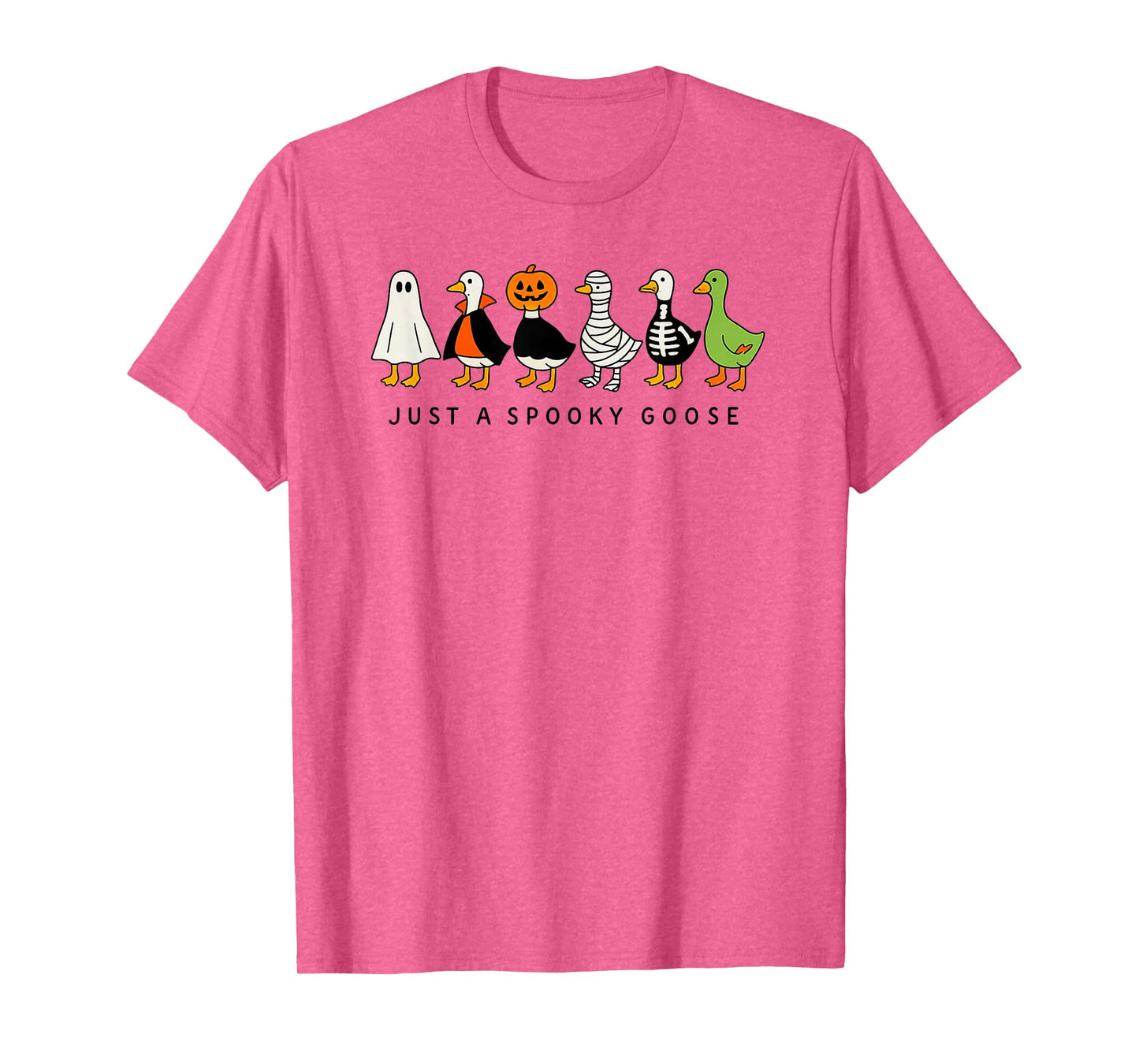 Halloween Goose Spooky Ghost Pumpkin Skeleton T-Shirt