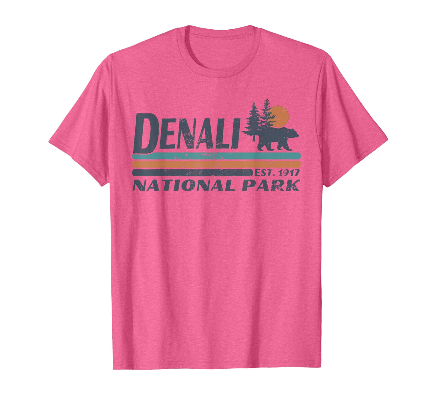 Men Women Retro Denali National Park Mountains Hiking T-Shirt