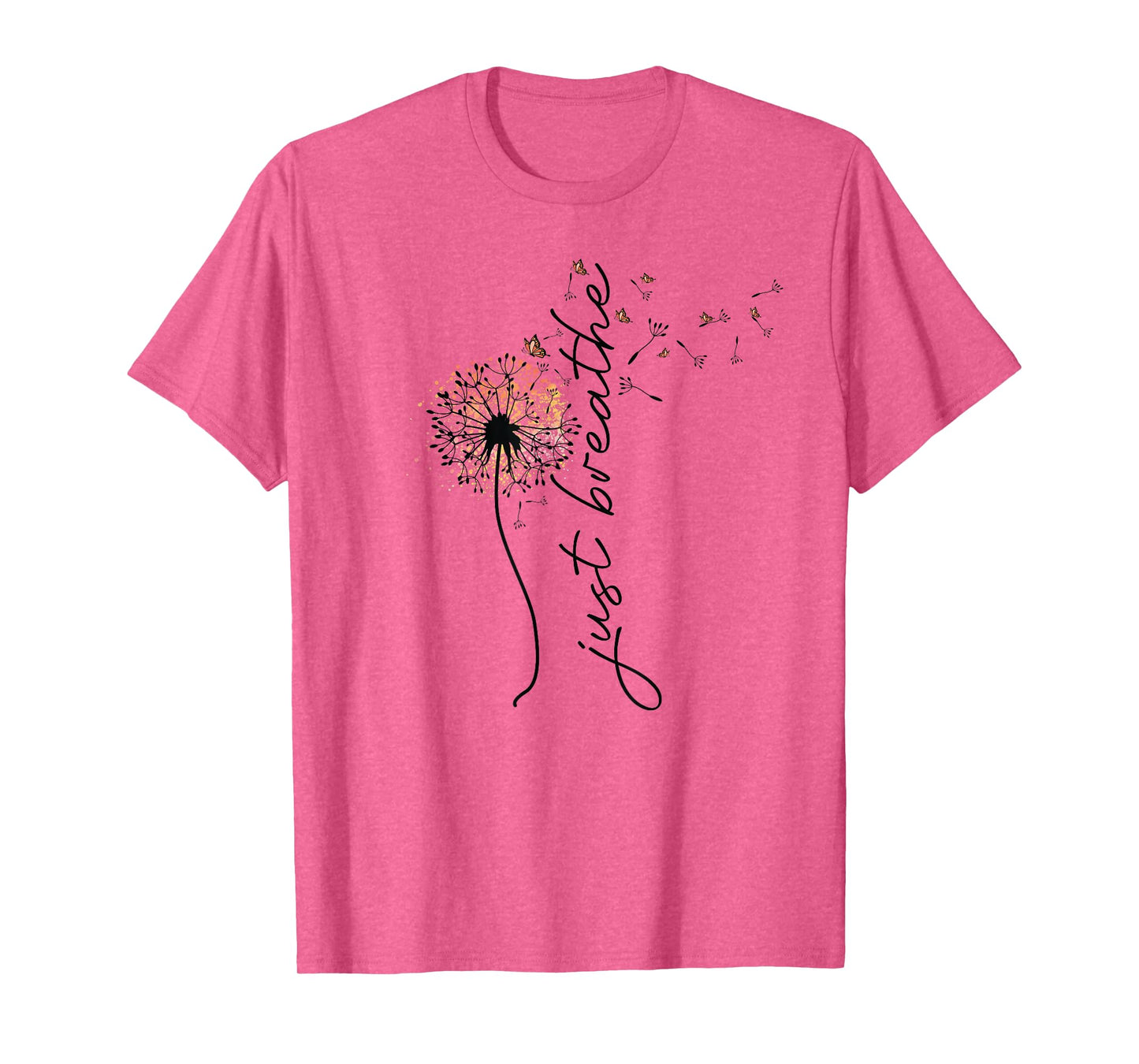 Just Breathe Tee Dandelion and Buterflies Womens Summer Top T-Shirt