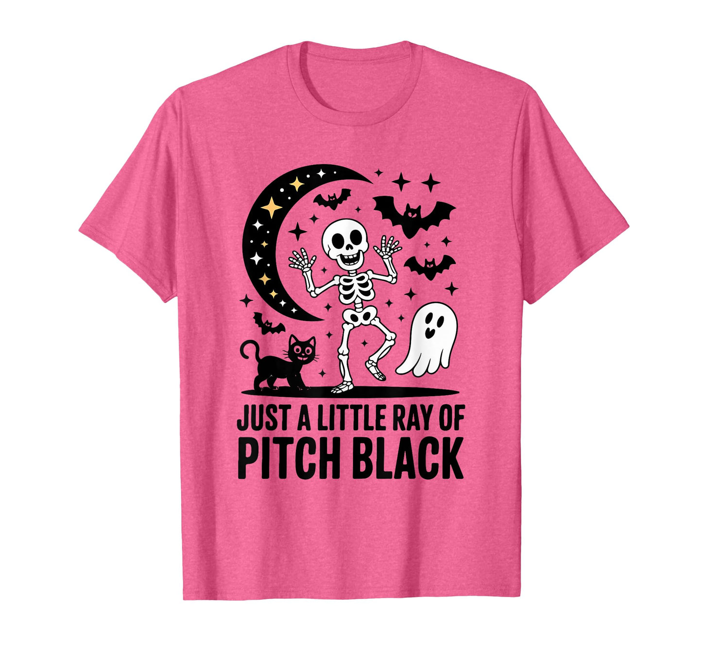 A Little Ray of Pitch Black Funny Halloween Skeleton Ghost T-Shirt