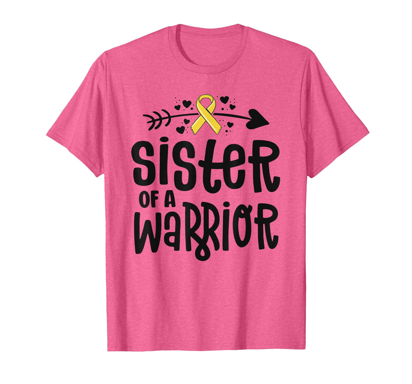 Sister Of A Warrior Gift Family Childhood Cancer Awareness T-Shirt