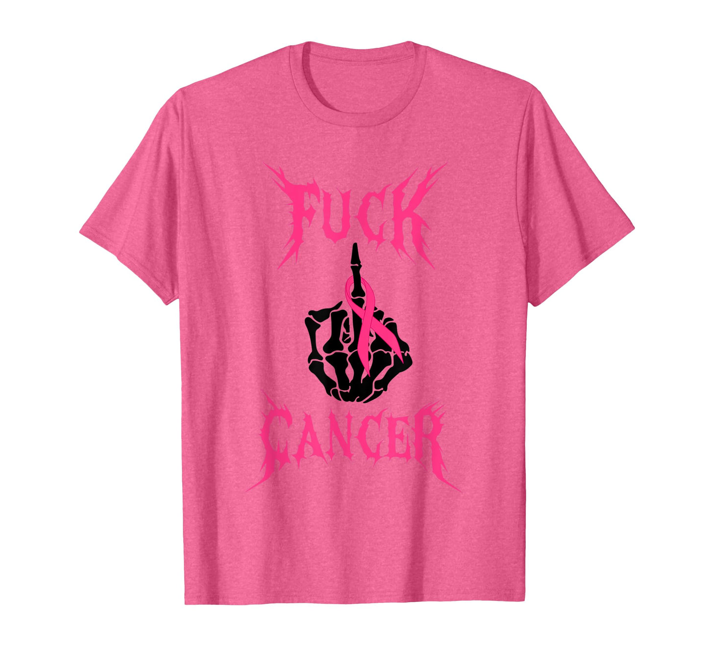 Fuck Cancer Rock Tattoos Warrior Pink Ribbon Breast Cancer T-Shirt