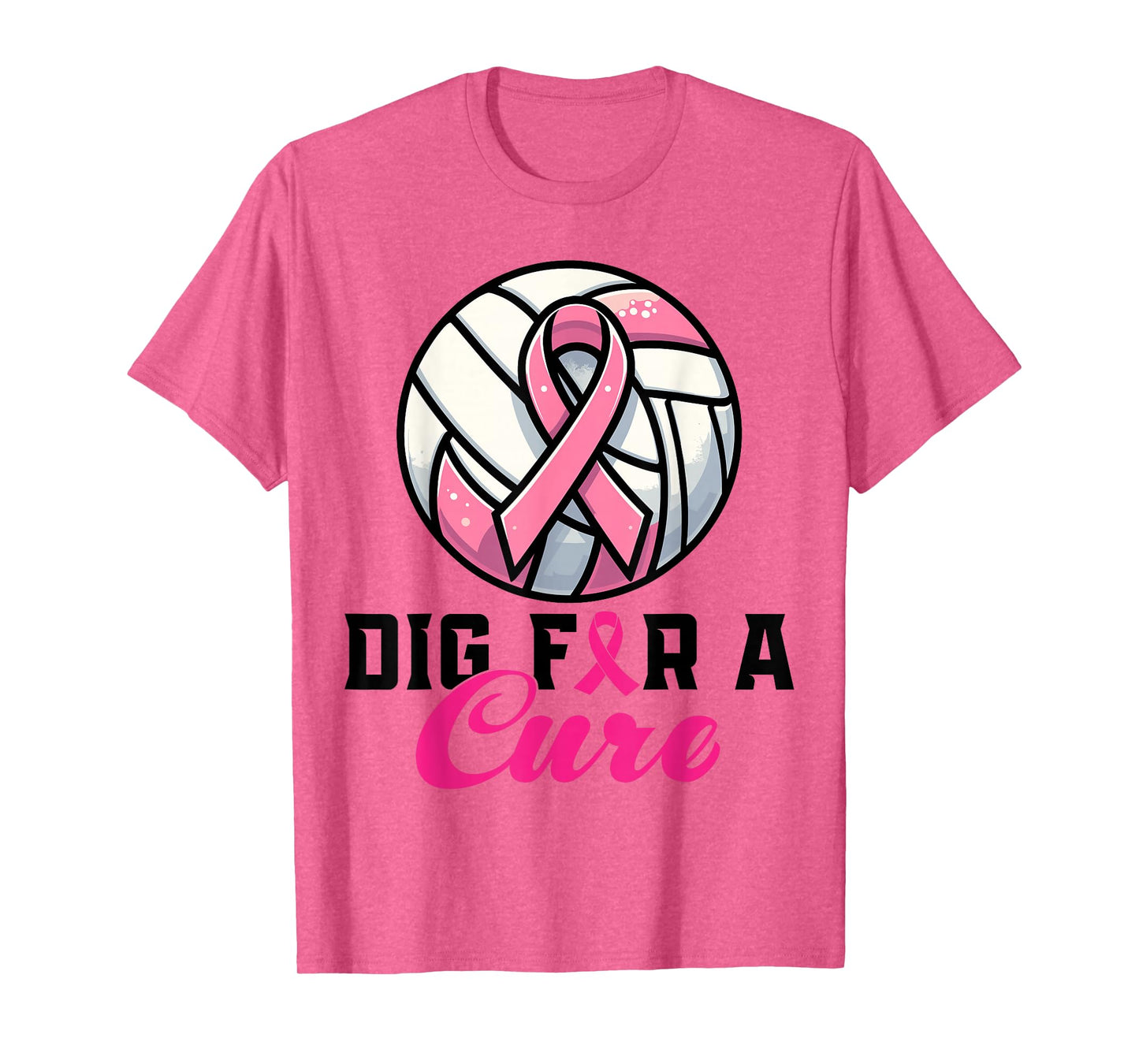 Dig For A Cure Breast Cancer Awareness Volleyball Pink T-Shirt
