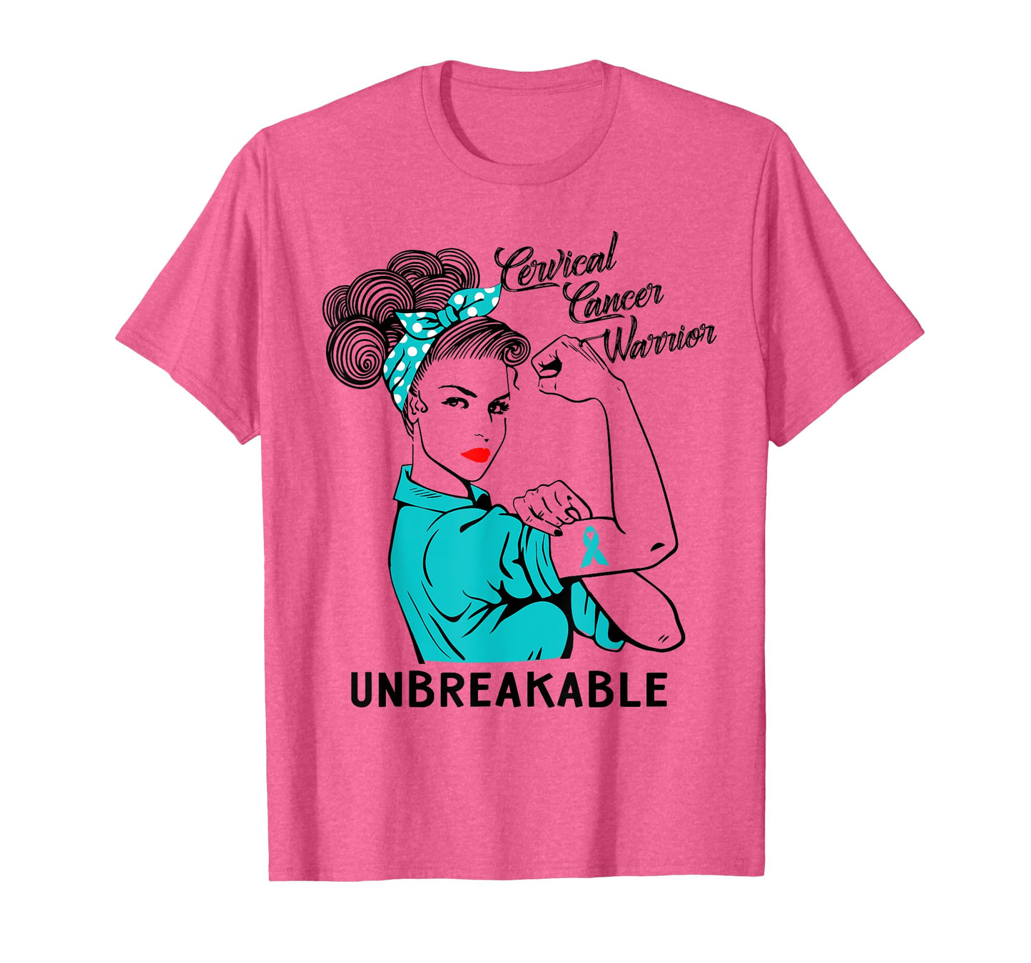 Cervical Cancer Warrior Unbreakable T-Shirt Awareness Gift T-Shirt