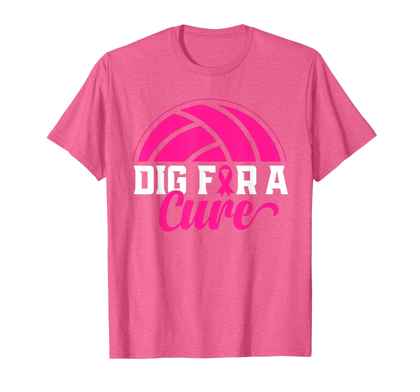 Dig For A Cure Breast Cancer Awareness Volleyball Pink Print T-Shirt