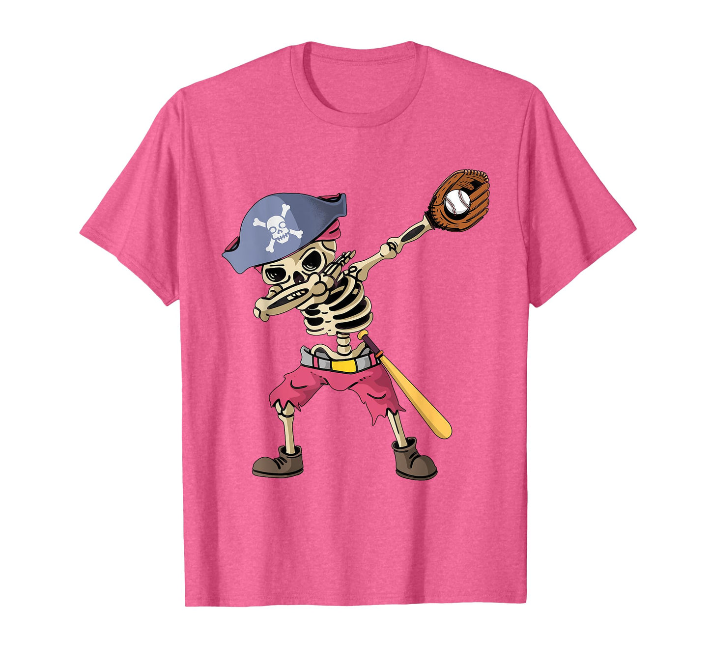 Dabbing Skeleton Baseball Softball Pirate Dab T-Shirt