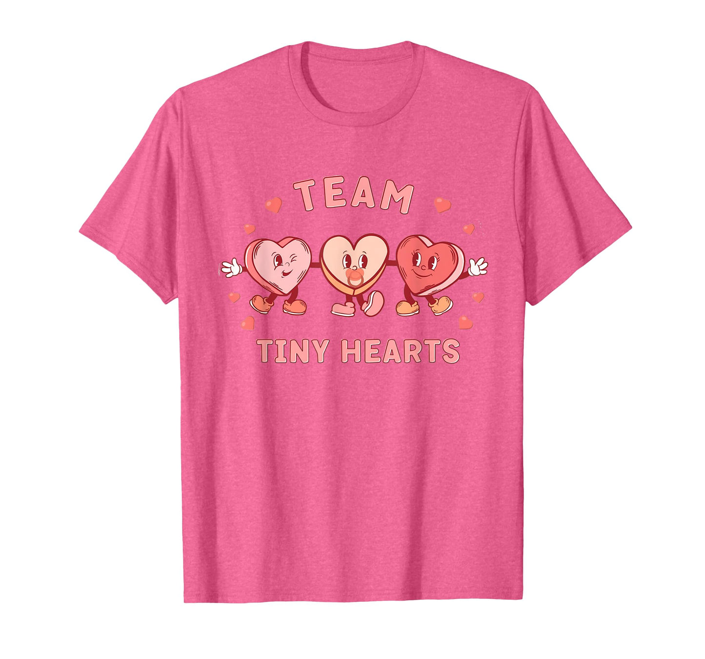 Retro Team Tiny Hearts Nurse Valentines Peds Cardiac Nurse T-Shirt
