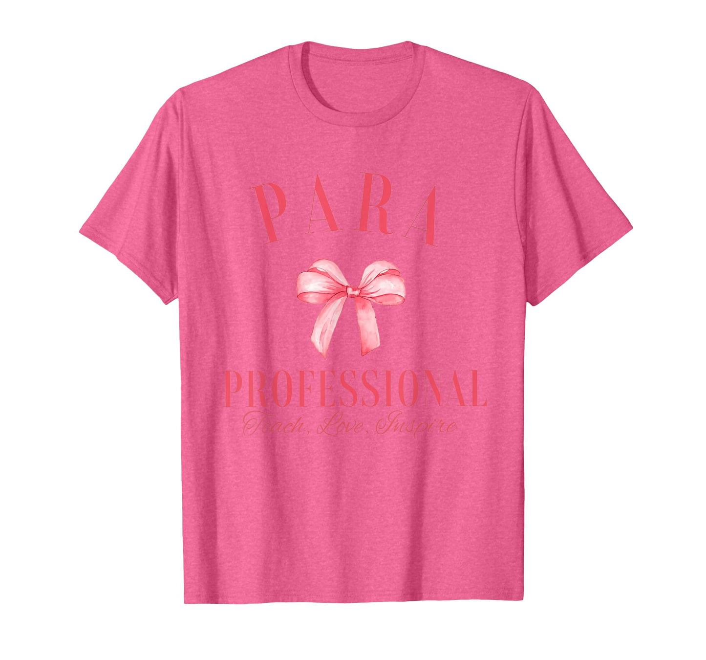 Coquette Bow Paraprofessional School Para Squad Teacher Aide T-Shirt for Men Women Girls Kids