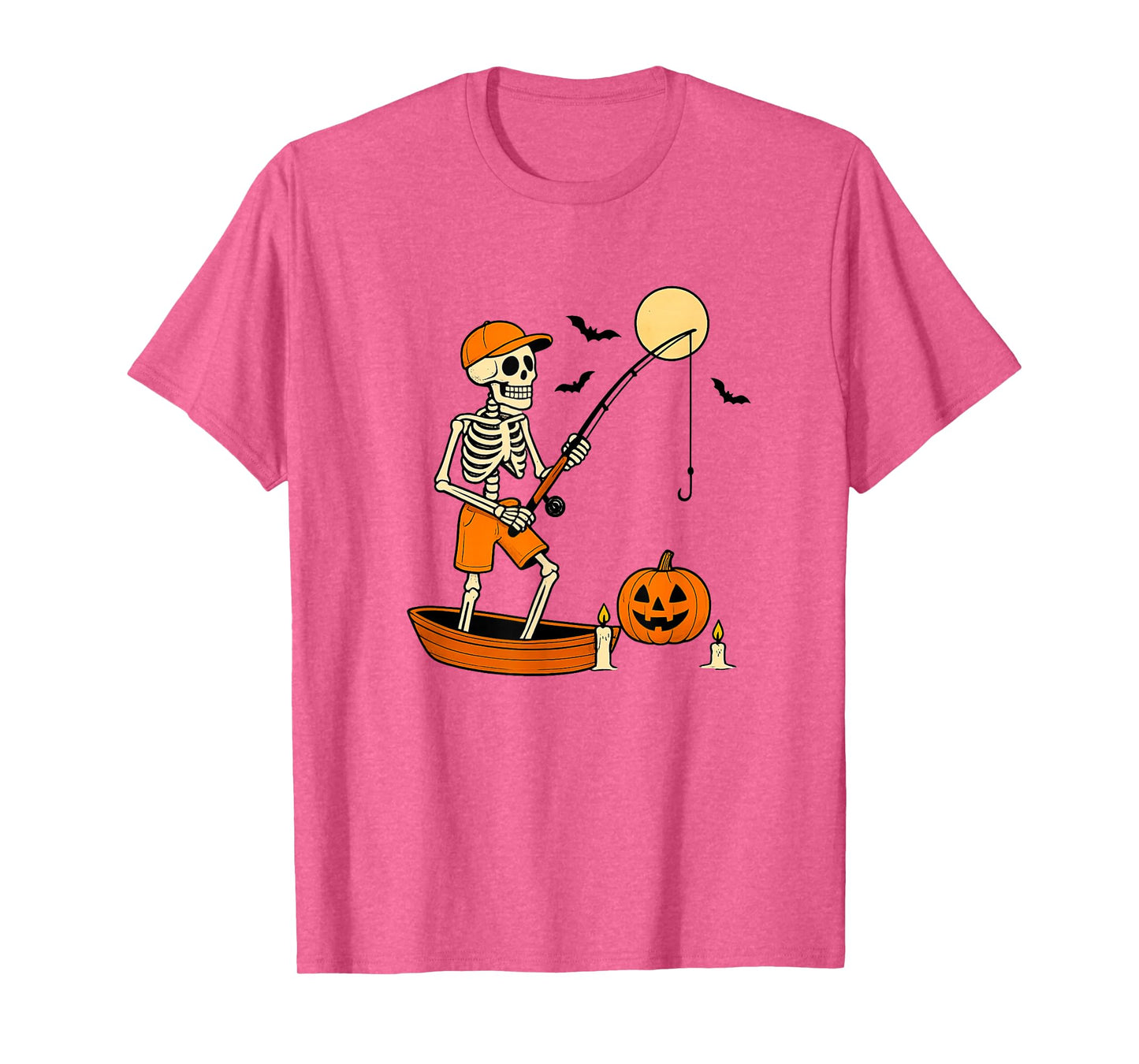 Skeleton Fishing Halloween Funny Fishing Boys Kids T-Shirt