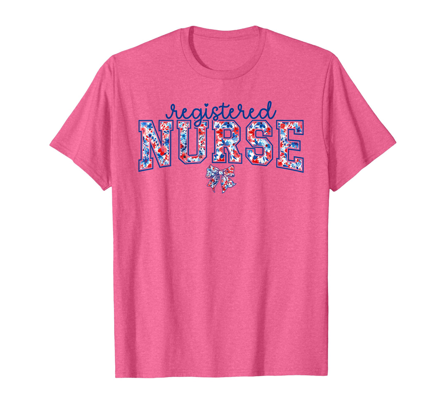 Registered Nurse Floral Coquette Patriotic Nurse 4th Of July T-Shirt