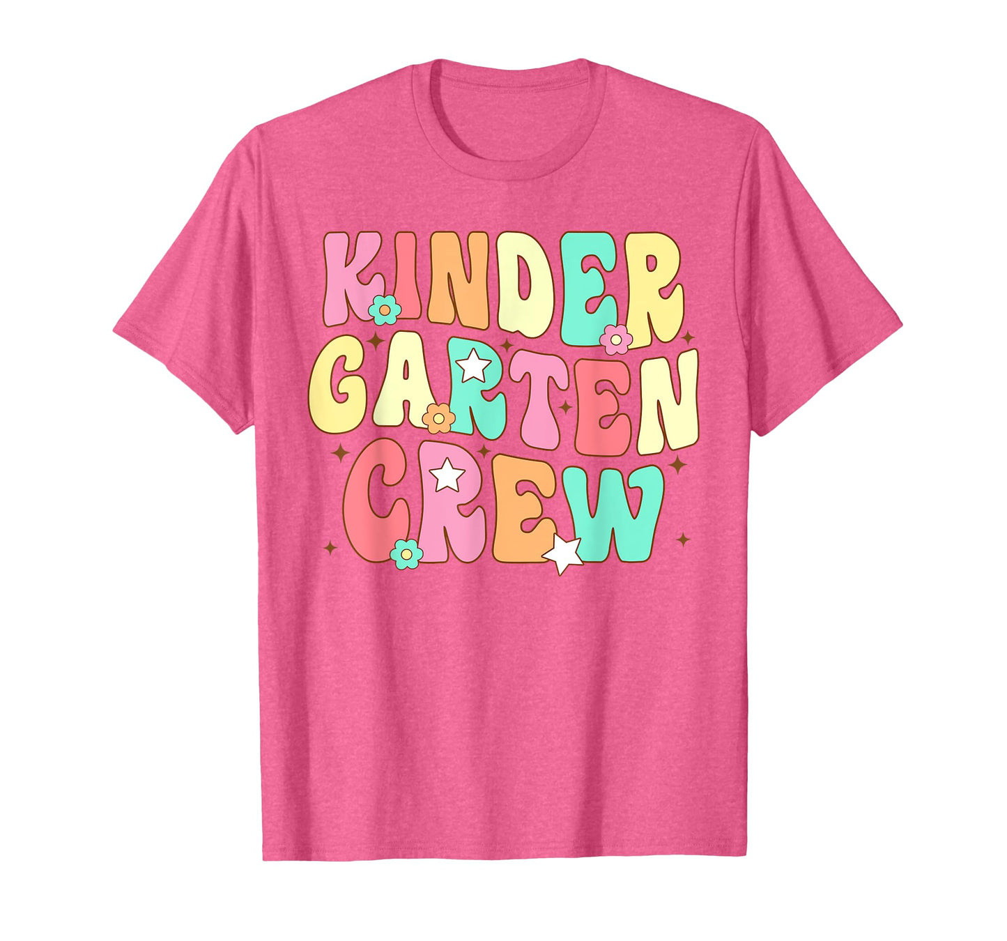 Kinder Teacher Squad Groovy Kindergarten Crew Men Women Girls Kids T-Shirt