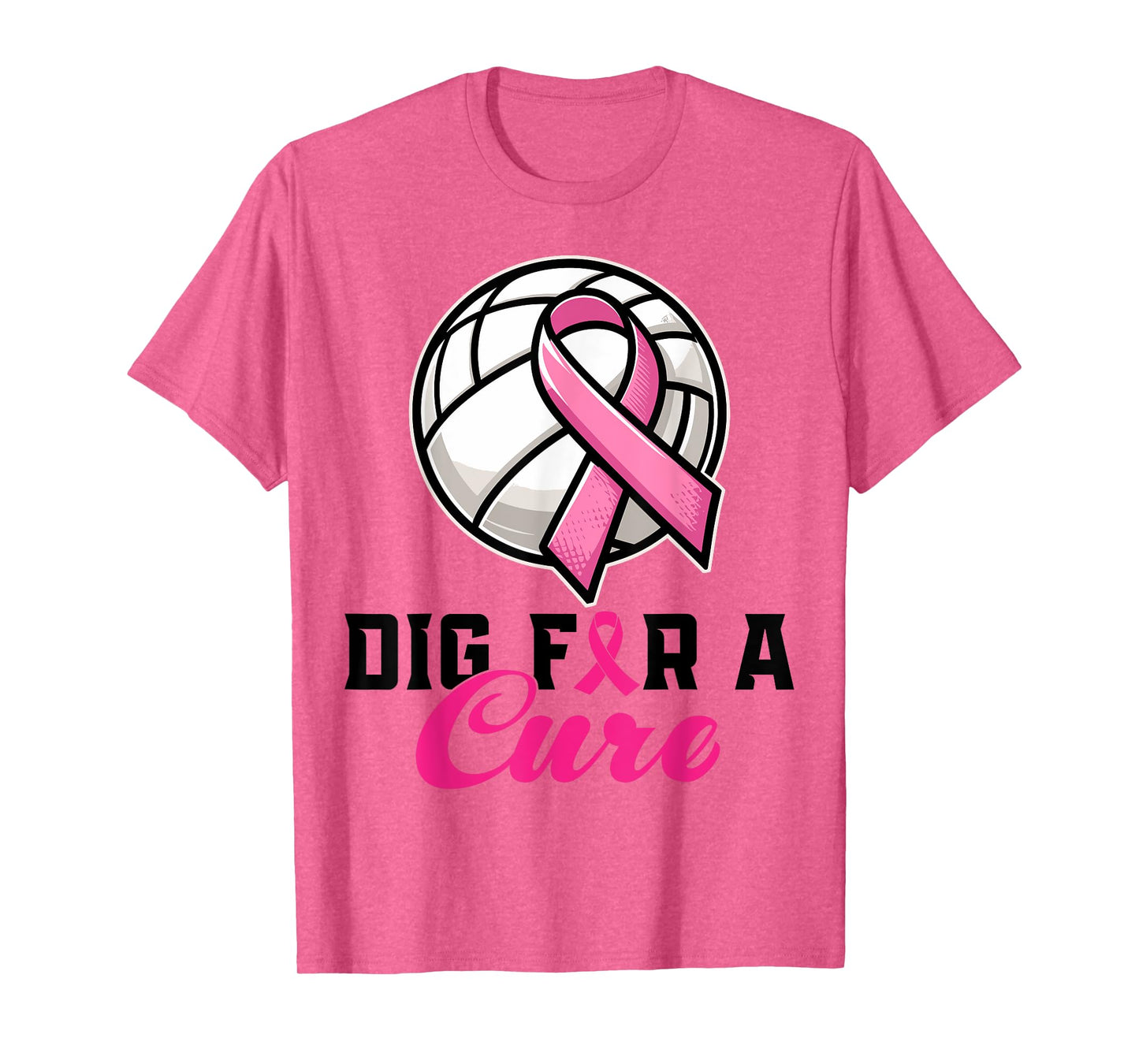 Dig For A Cure Breast Cancer Awareness Volleyball Pink T-Shirt