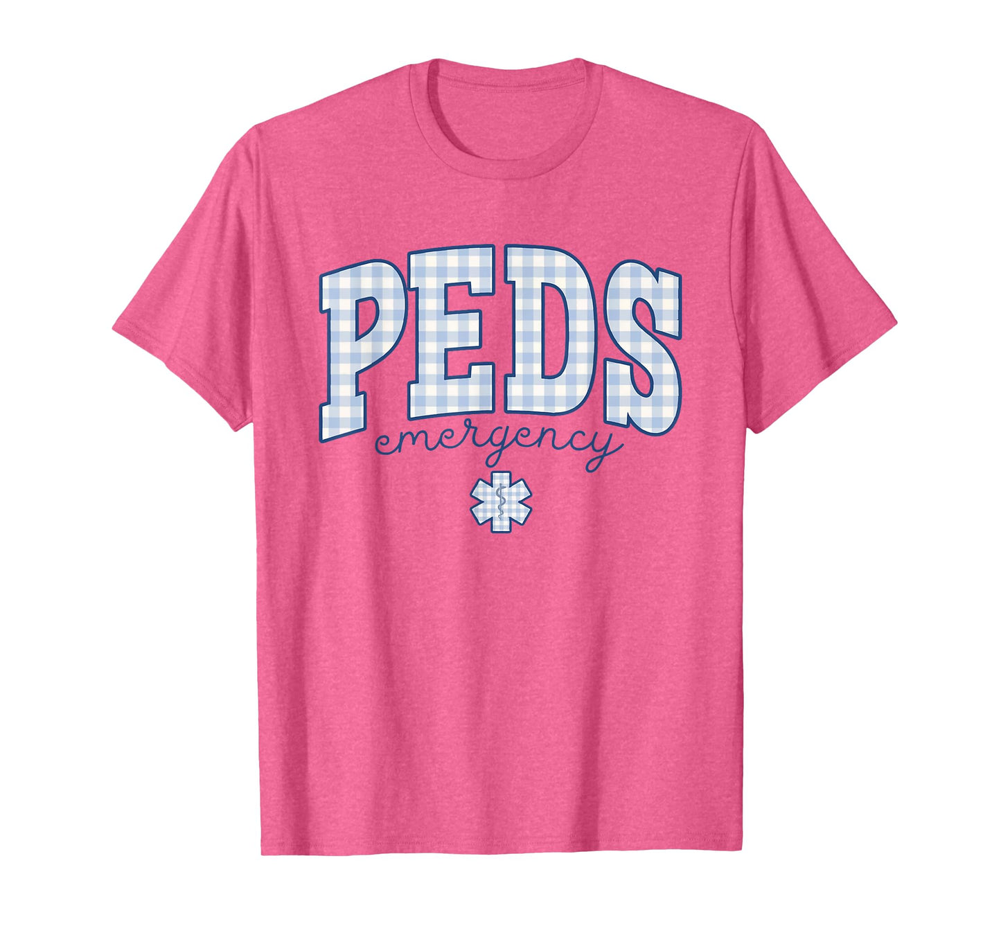 Pediatric Emergency Pediatric ER Nurse Gingham Work Ed Rn T-Shirt