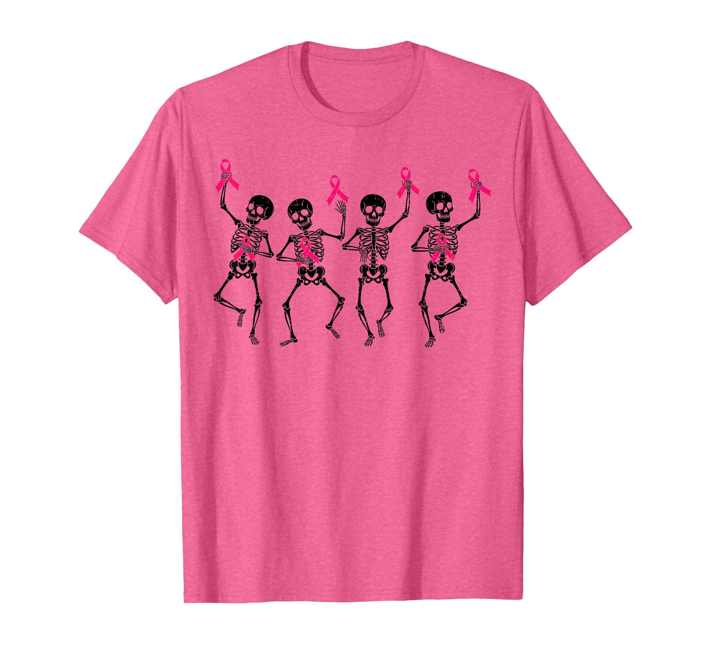 Pink Ribbon Breast Cancer Awareness Skeleton Women Men Kids T-Shirt