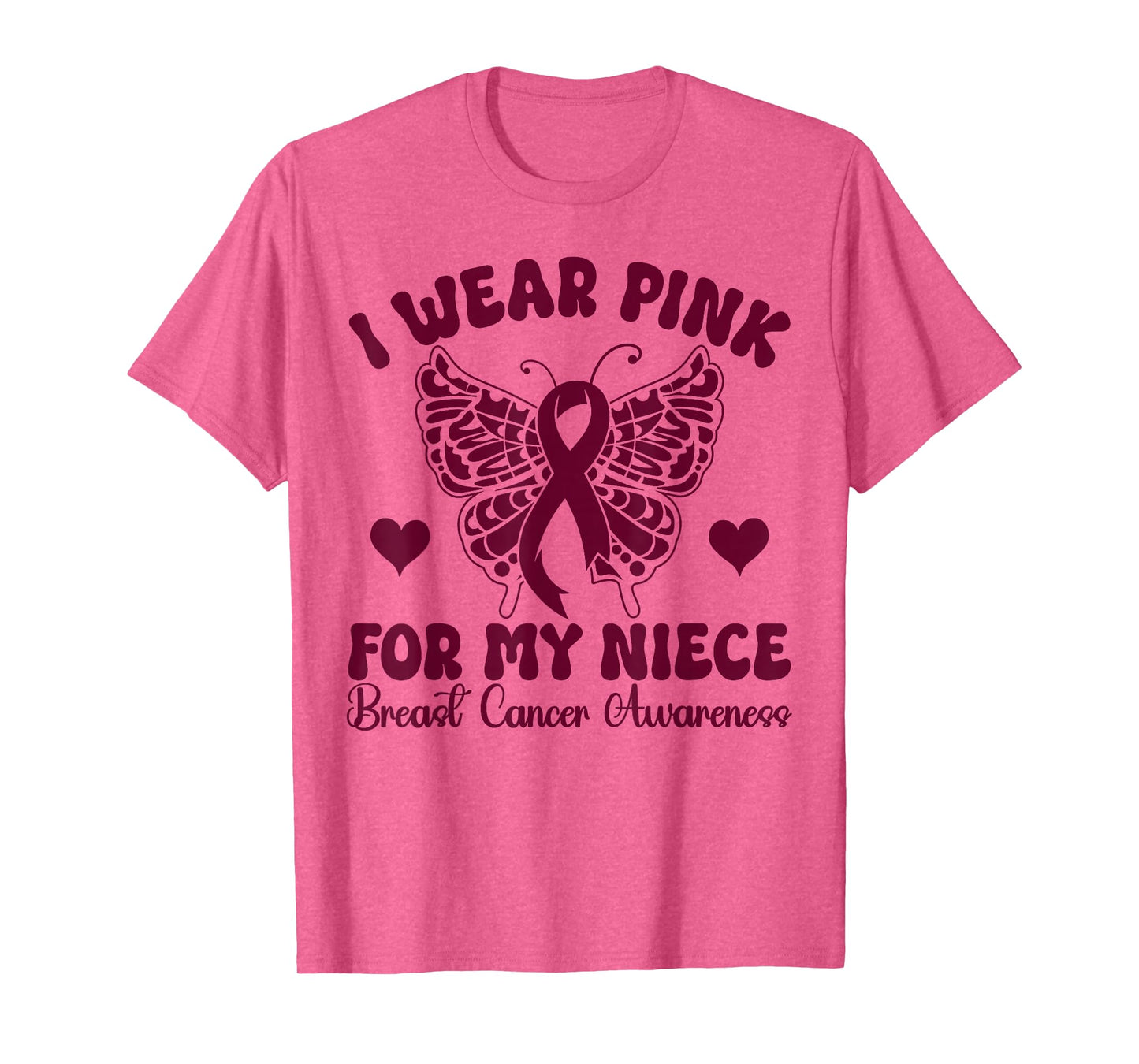 I Wear Pink for my Niece Breast Cancer Awareness butterfly T-Shirt