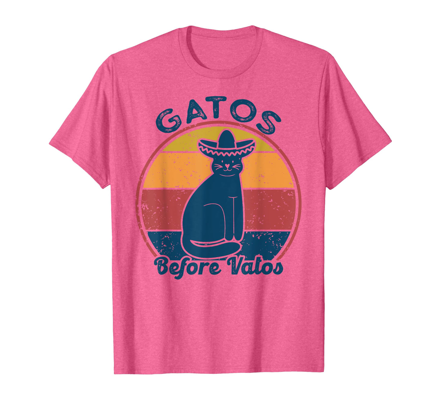 Gatos before Vatos Retro Vintage Funny saying cats Spanish T-Shirt