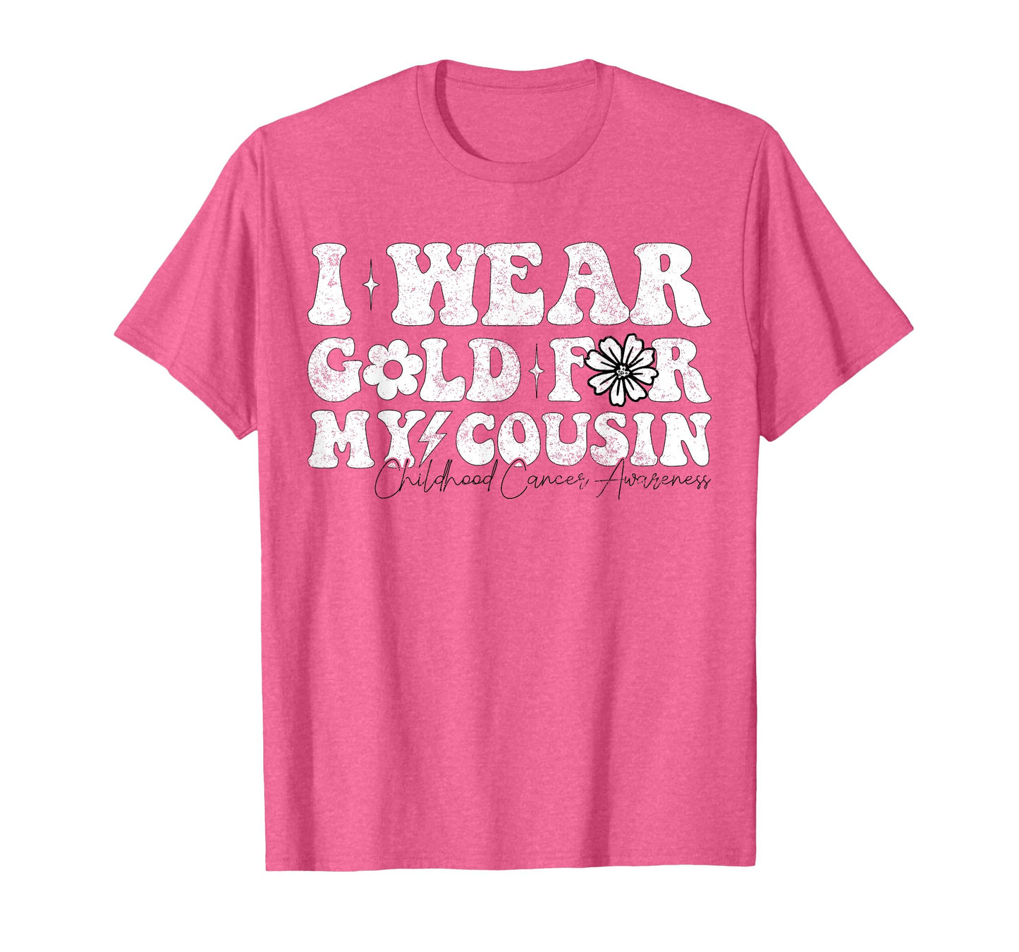 Groovy I Wear Gold For My cousin Cancer Awareness Ribbon T-Shirt