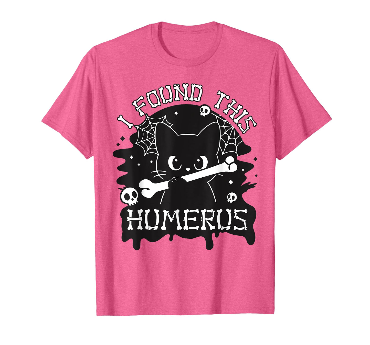 I Found This Humerus Funny Cat with Bone Halloween T-Shirt