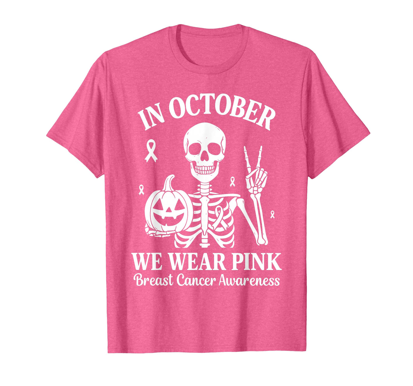 Breast Cancer Women Halloween in October We Wear Pink T-Shirt