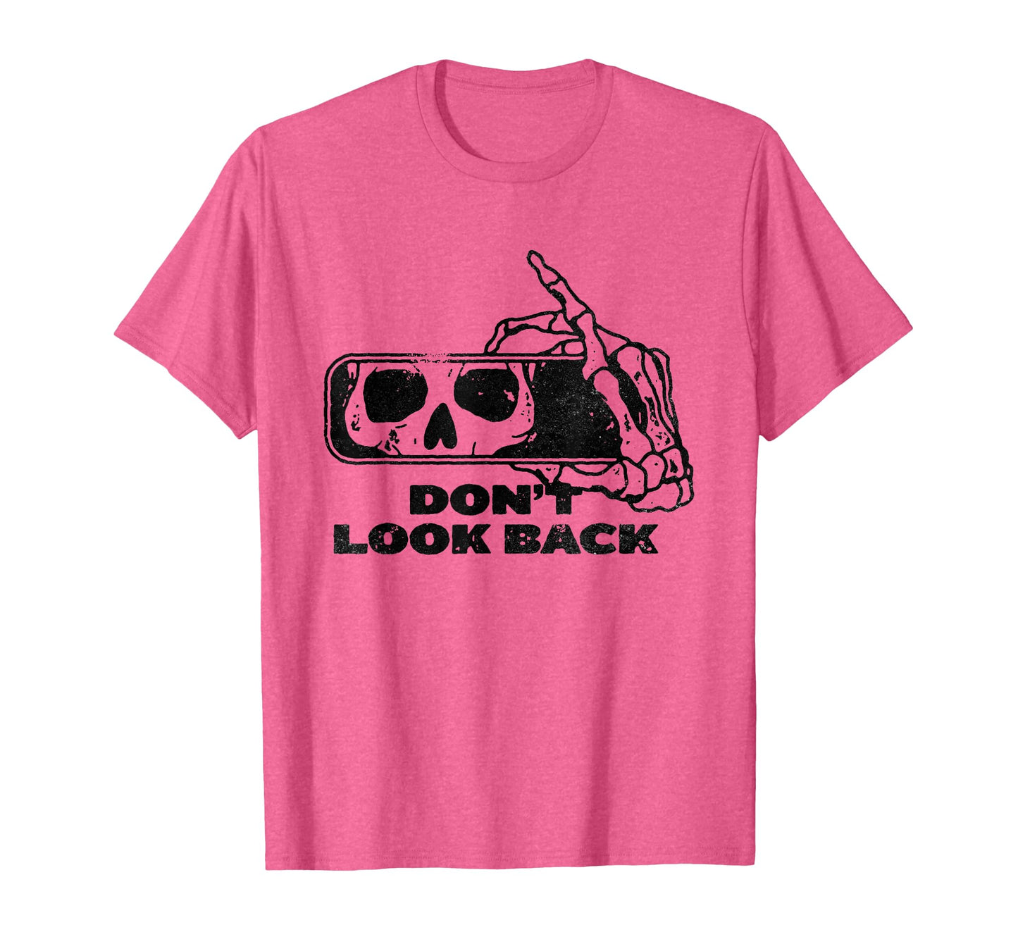 Don't Look Back Skeleton Car Mirror Transparent Halloween T-Shirt
